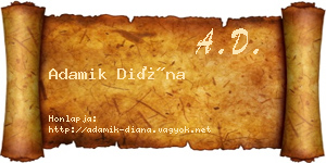 Adamik Diána névjegykártya