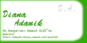 diana adamik business card